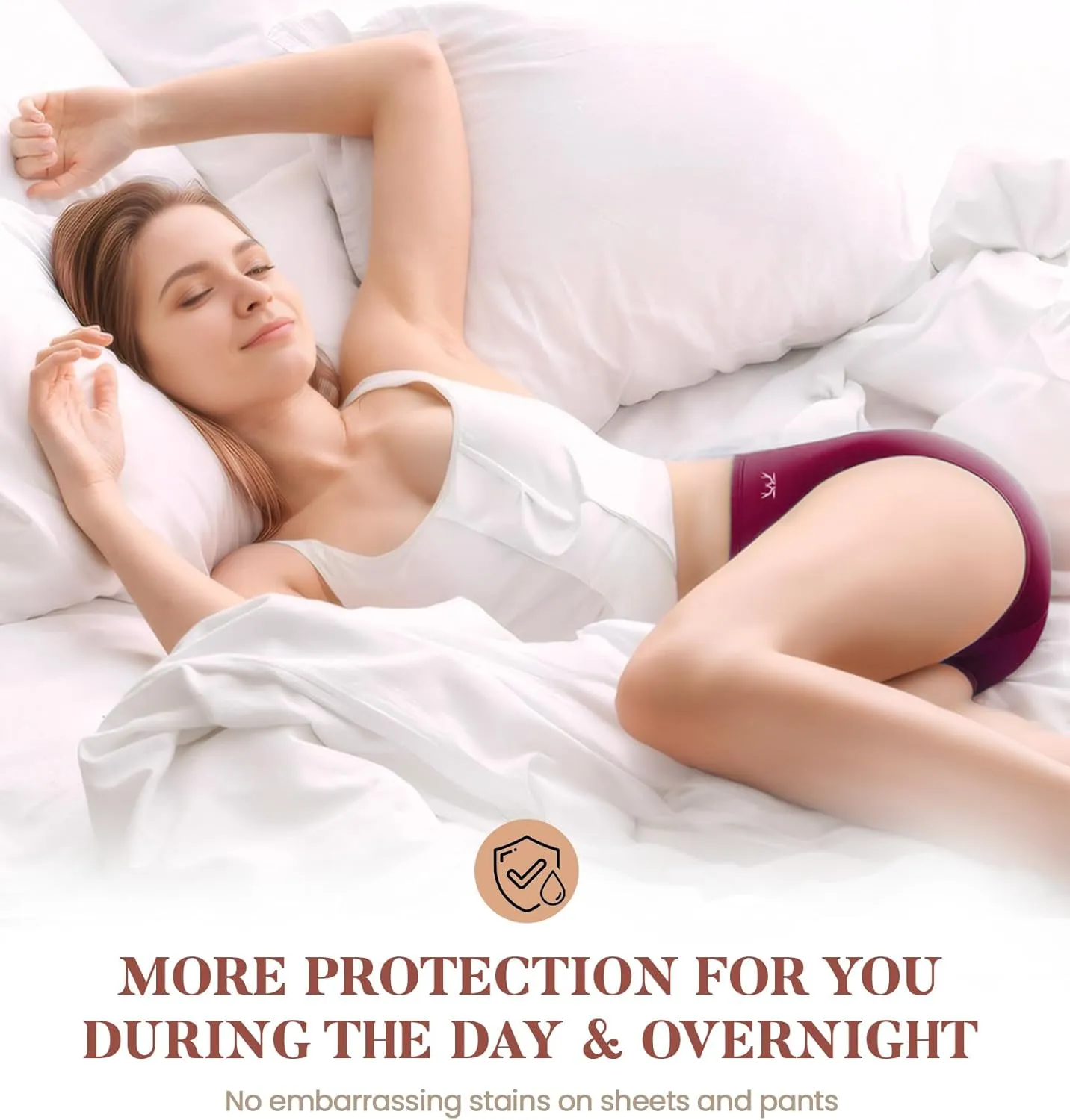 Benirap Period Underwear for Women Heavy Flow Leakproof High Waisted Cotton Panties Postpartum Menstrual Briefs 3 Pack