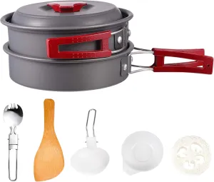 BESPORTBLE Camping Cooking Pot Set Aluminum Cooker Set Outdoor Cooking Tool Outdoor Camping Cookware Utensils Hiking