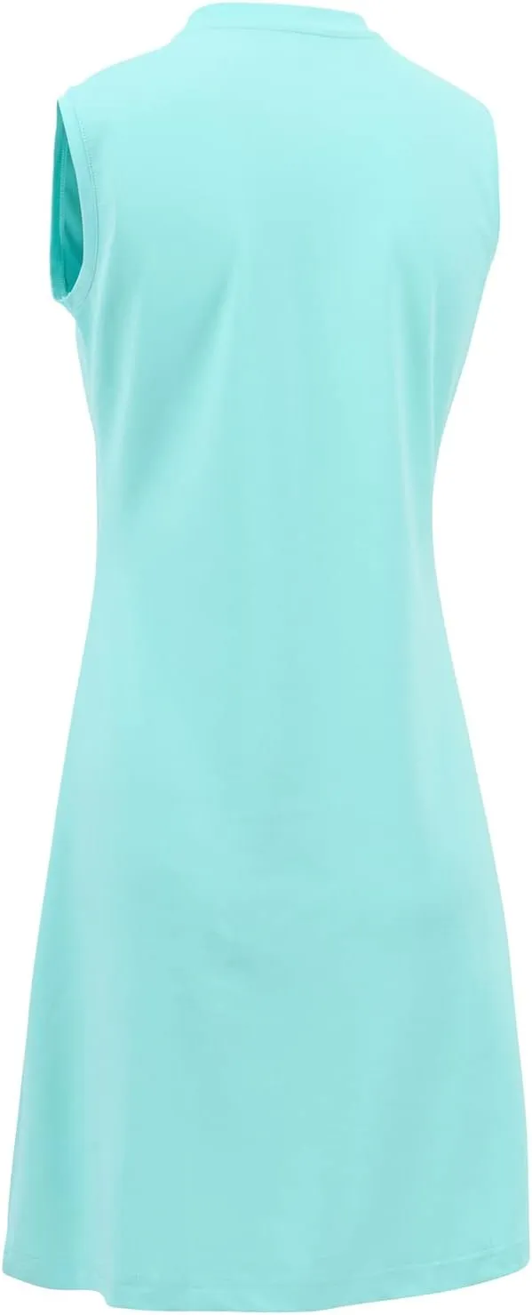BGOWATU Women's Tennis Dress Sleeveless Golf Polo Dress Lightweight Sports Activewear Dress Zip Up