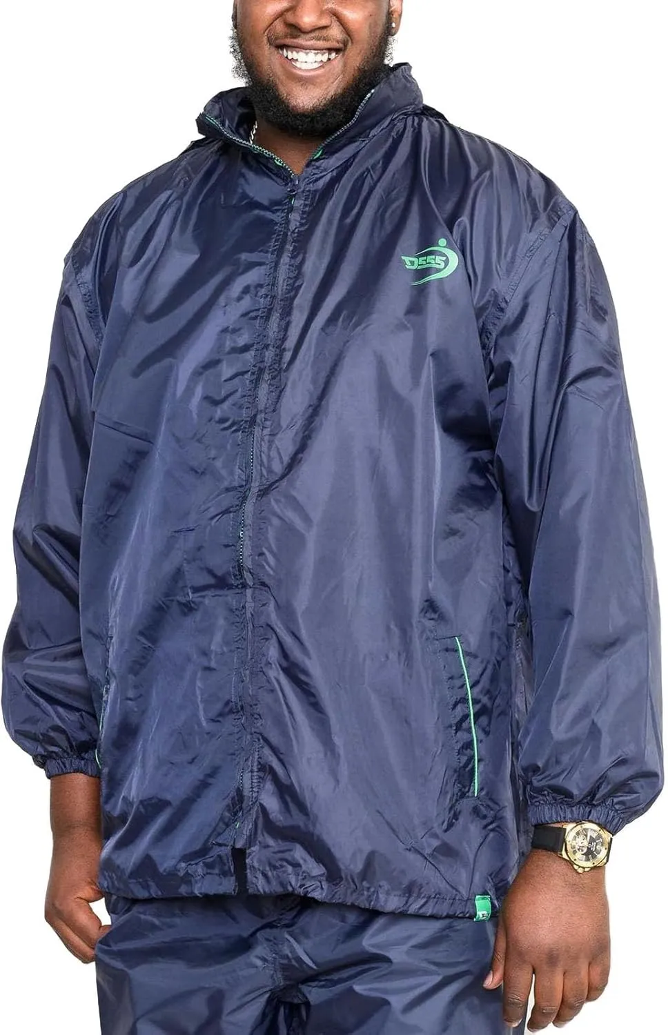 Big and Tall Waterproof Windproof Breathable Lightweight Rain Jacket