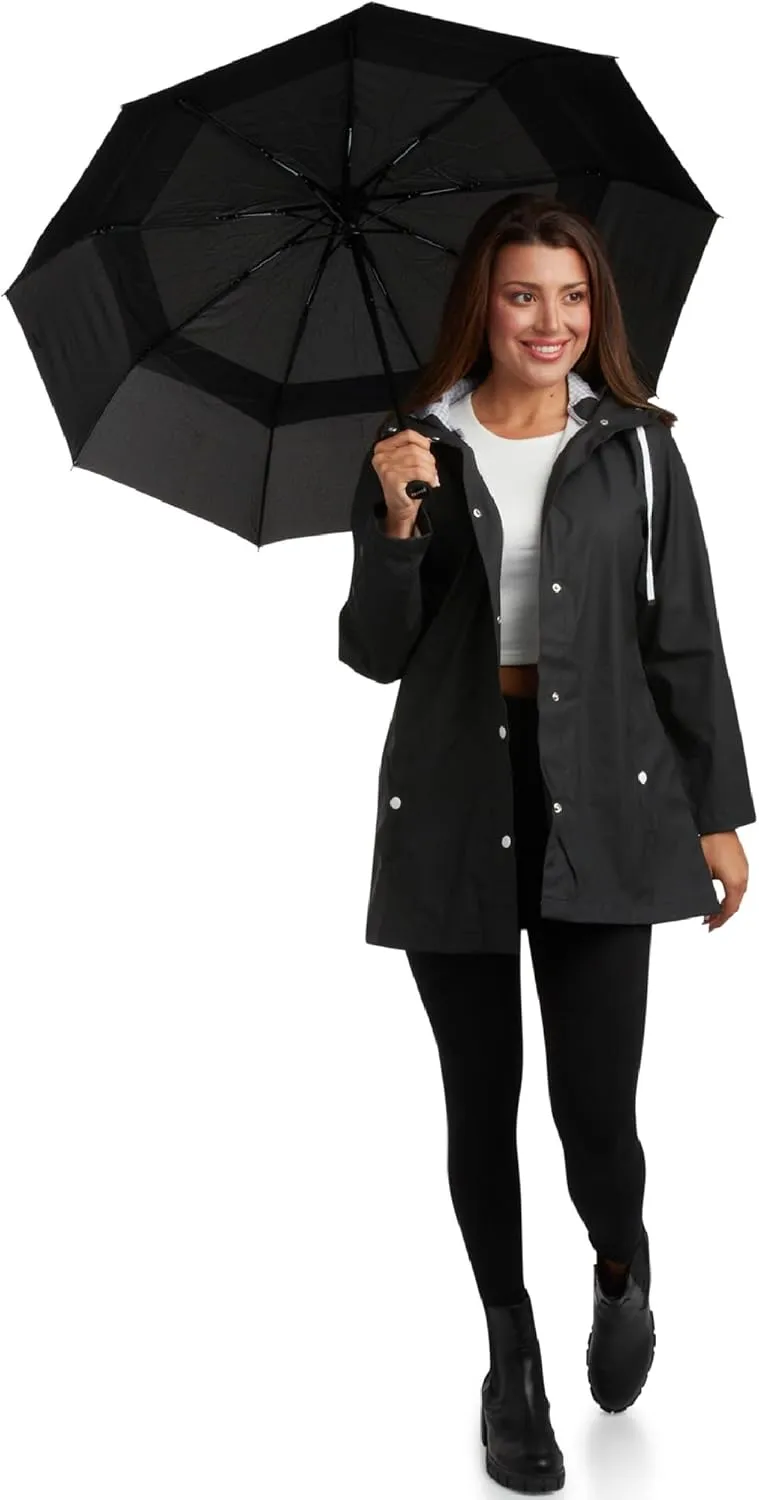 Big Chill Womens Rain Coat - Lightweight Water Resistant Womens Rain Jacket with Hood - Windbreaker Anorak Jackets for Women