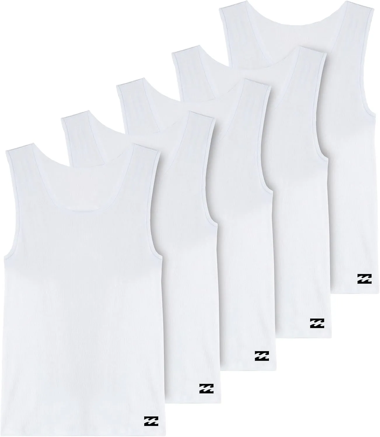 Billabong Mens Undershirts 5 Pack Lightweight Tank Tops for Men Classic Ribbed Cotton