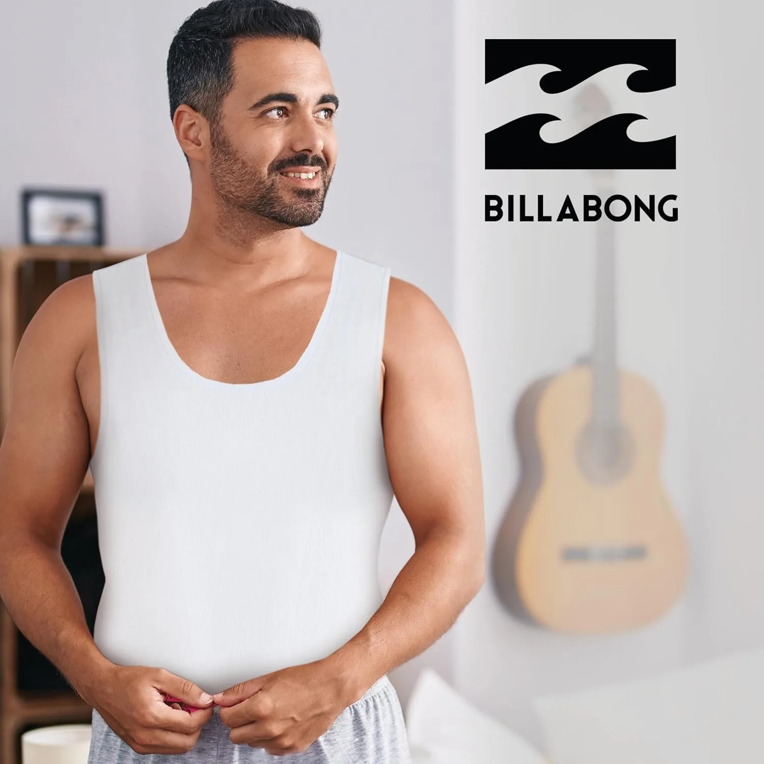 Billabong Mens Undershirts 5 Pack Lightweight Tank Tops for Men Classic Ribbed Cotton
