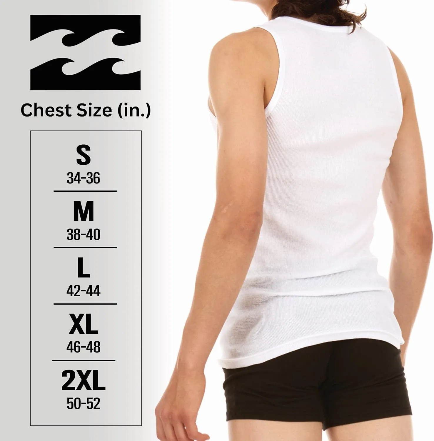 Billabong Mens Undershirts 5 Pack Lightweight Tank Tops for Men Classic Ribbed Cotton