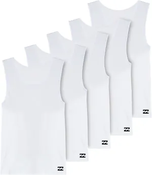 Billabong Mens Undershirts 5 Pack Lightweight Tank Tops for Men Classic Ribbed Cotton