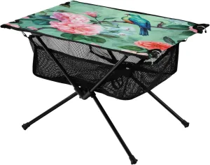Bird Green Portable Folding Camping Table, Compact Lightweight Beach Table with Carrying Bag for Outdoor Picnics, BBQs, Camp