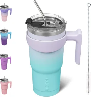 BJPKPK 20 oz Tumbler With Handle And Straw Stainless Steel Insulated Tumbler Cups For Water Or Ice Coffee,Oasis