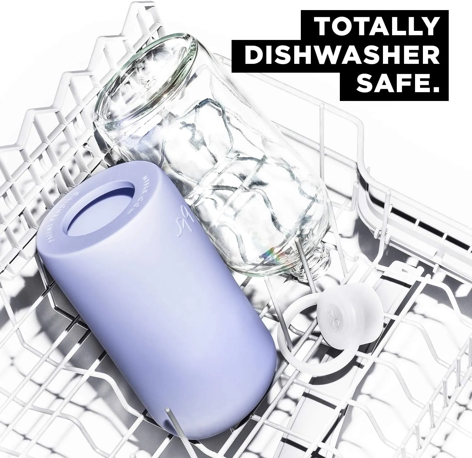 bkr - Little Smooth - Reusable Glass Water Bottle - 16oz - Fits in Cup Holder - Leakproof, Travel Friendly - BPA Free, Dishwasher Safe - Removable Silicone Sleeve & Carrying Loop