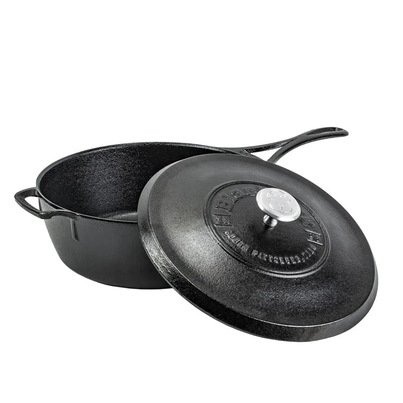 Blacklock 4 Quart Triple Seasoned Cast Iron Deep Skillet With Lid