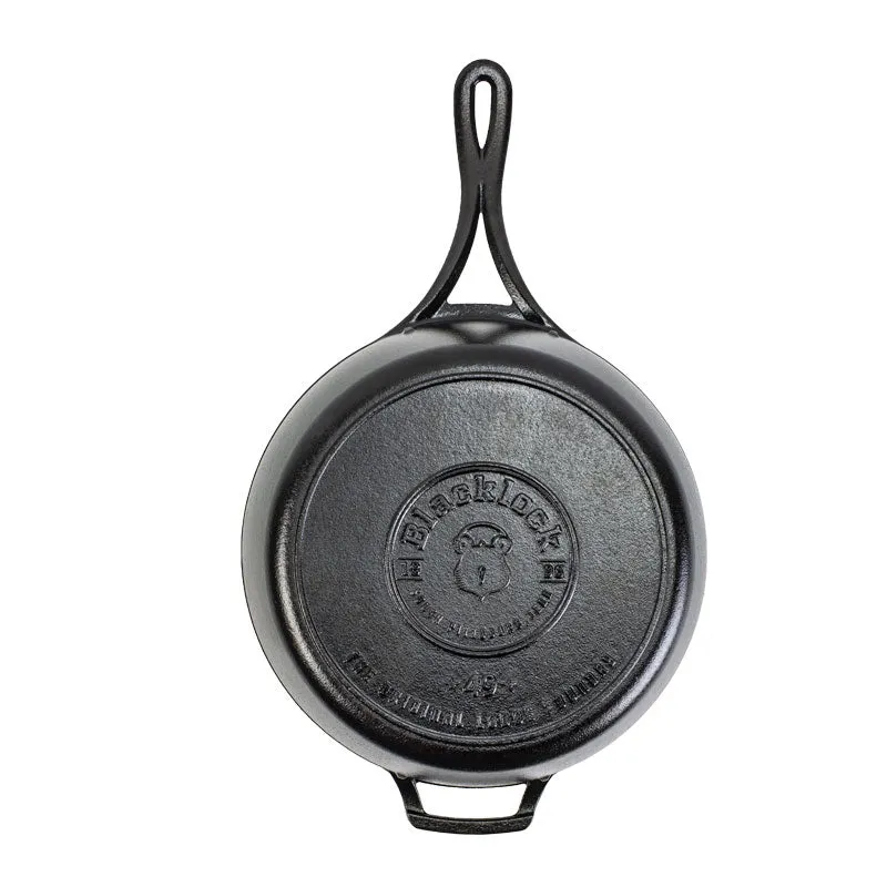 Blacklock 4 Quart Triple Seasoned Cast Iron Deep Skillet With Lid