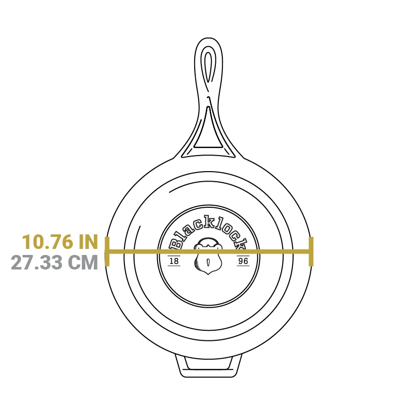 Blacklock 4 Quart Triple Seasoned Cast Iron Deep Skillet With Lid