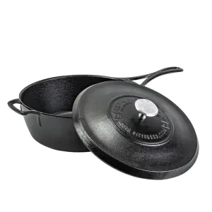 Blacklock 4 Quart Triple Seasoned Cast Iron Deep Skillet With Lid