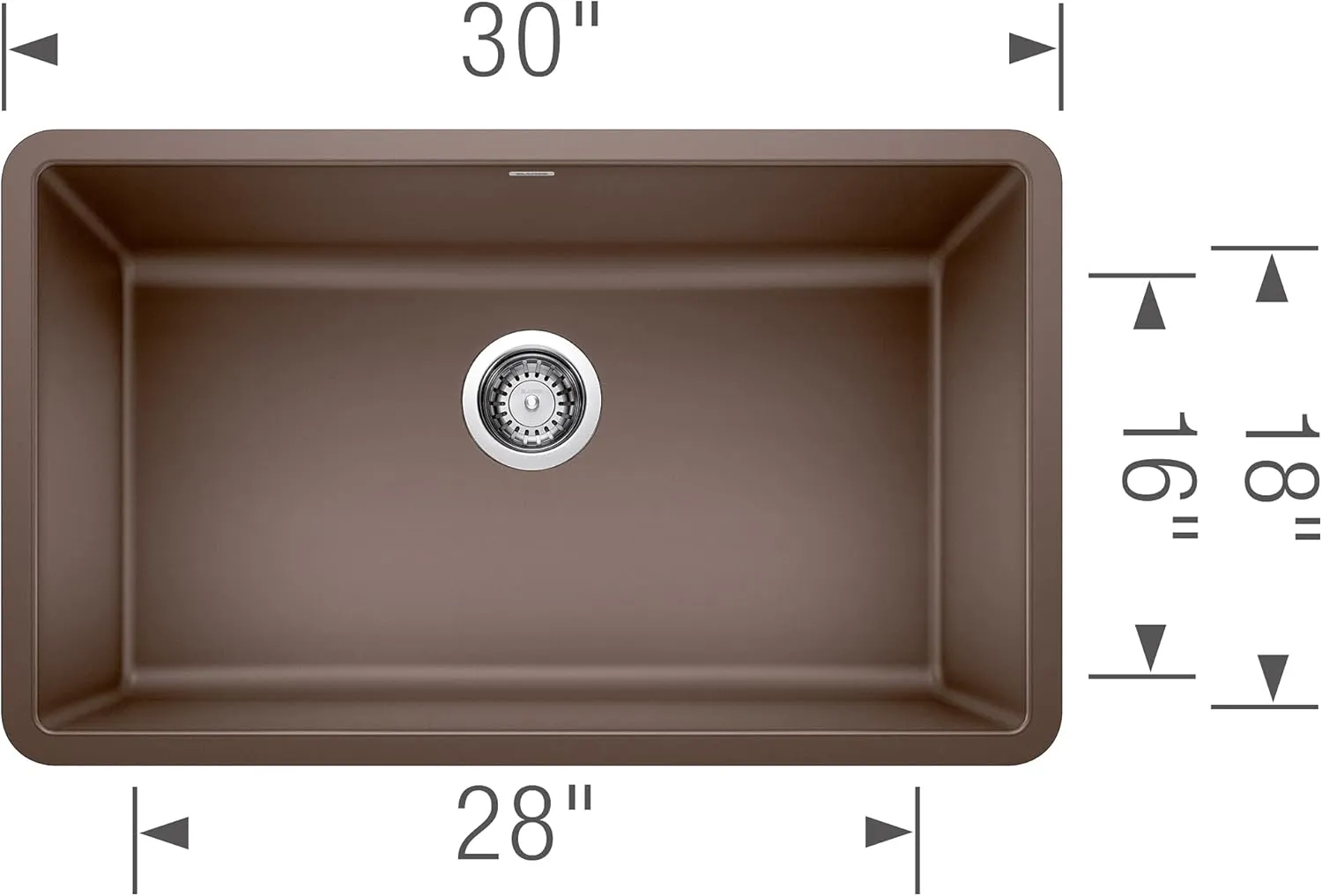 BLANCO 442537 Precis Kitchen Sink, Single Bowl, Café