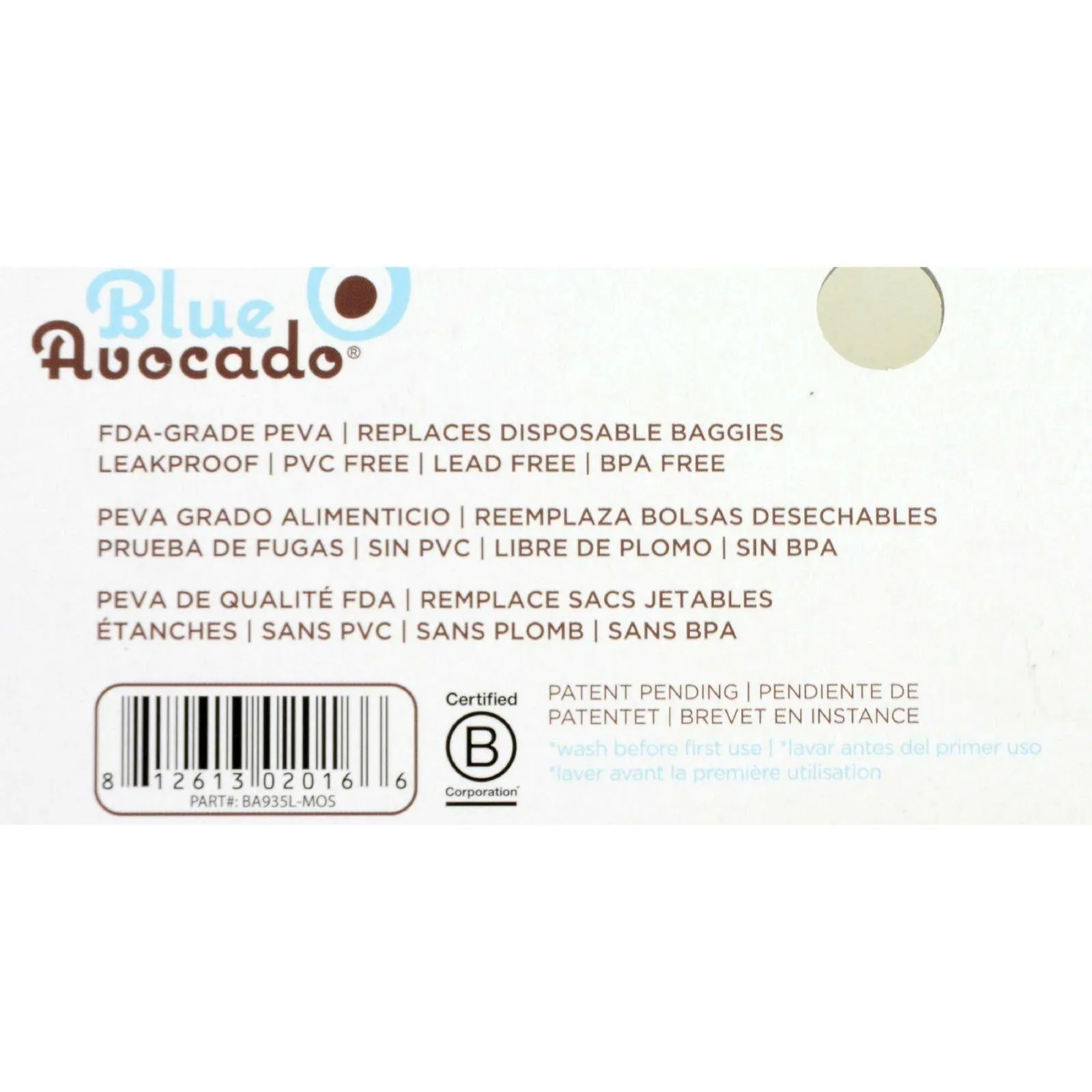 Blue Avocado Lunch Bag - Re-zip Seal - Green - 2 Pack