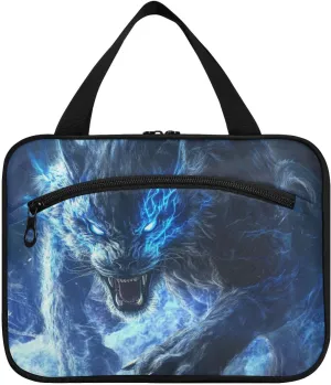 Blue Flash Tech Sense Tigers Warrior hanging bag for men traveling with hook, designer foldable makeup bag for accessories must haves bathroom bolso para maquillaje de mujer L