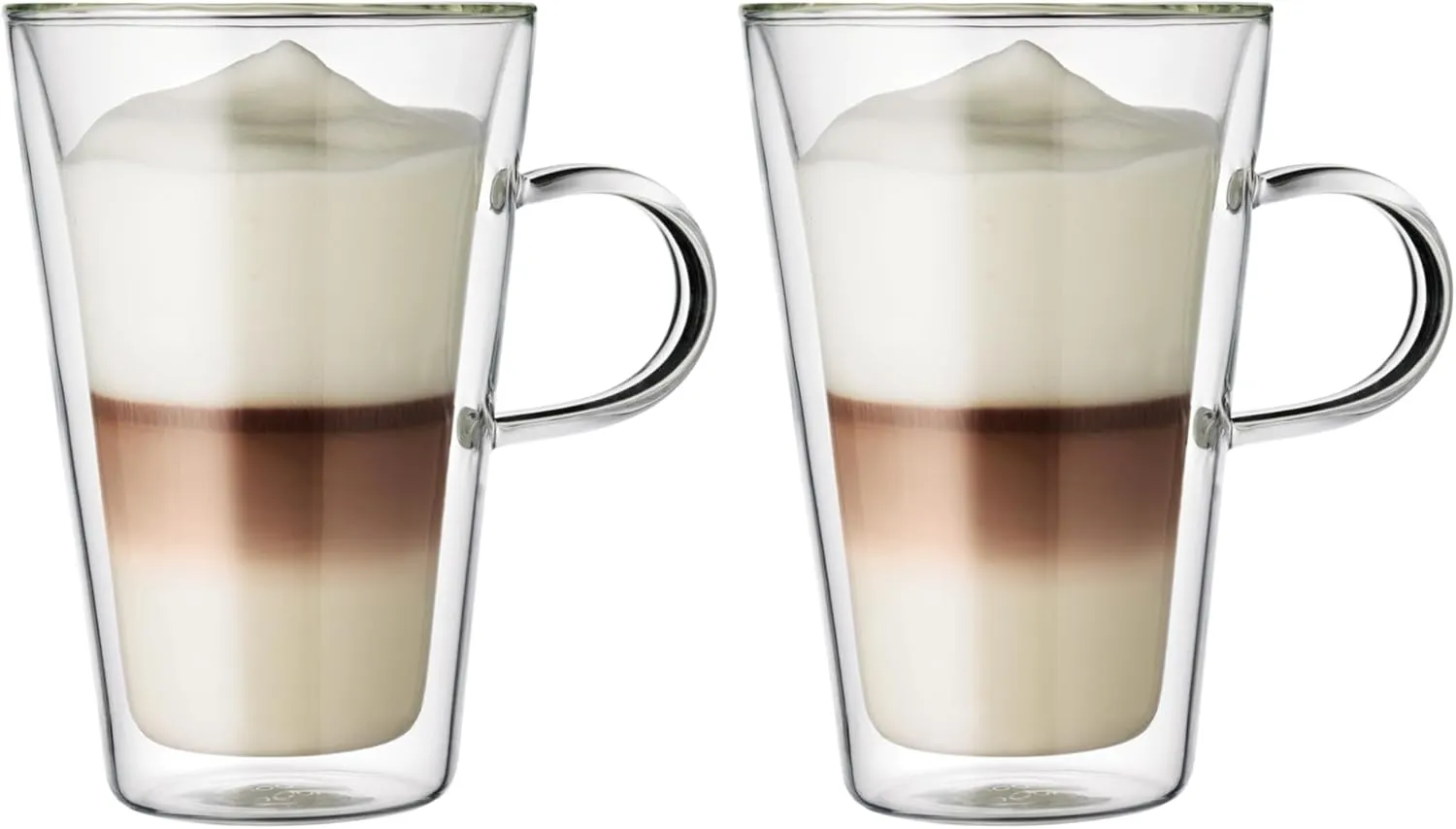 Bodum 13.5oz Canteen Insulated Glass Mug, Double Wall High Heat Borosilicate Glass, 2 Pack