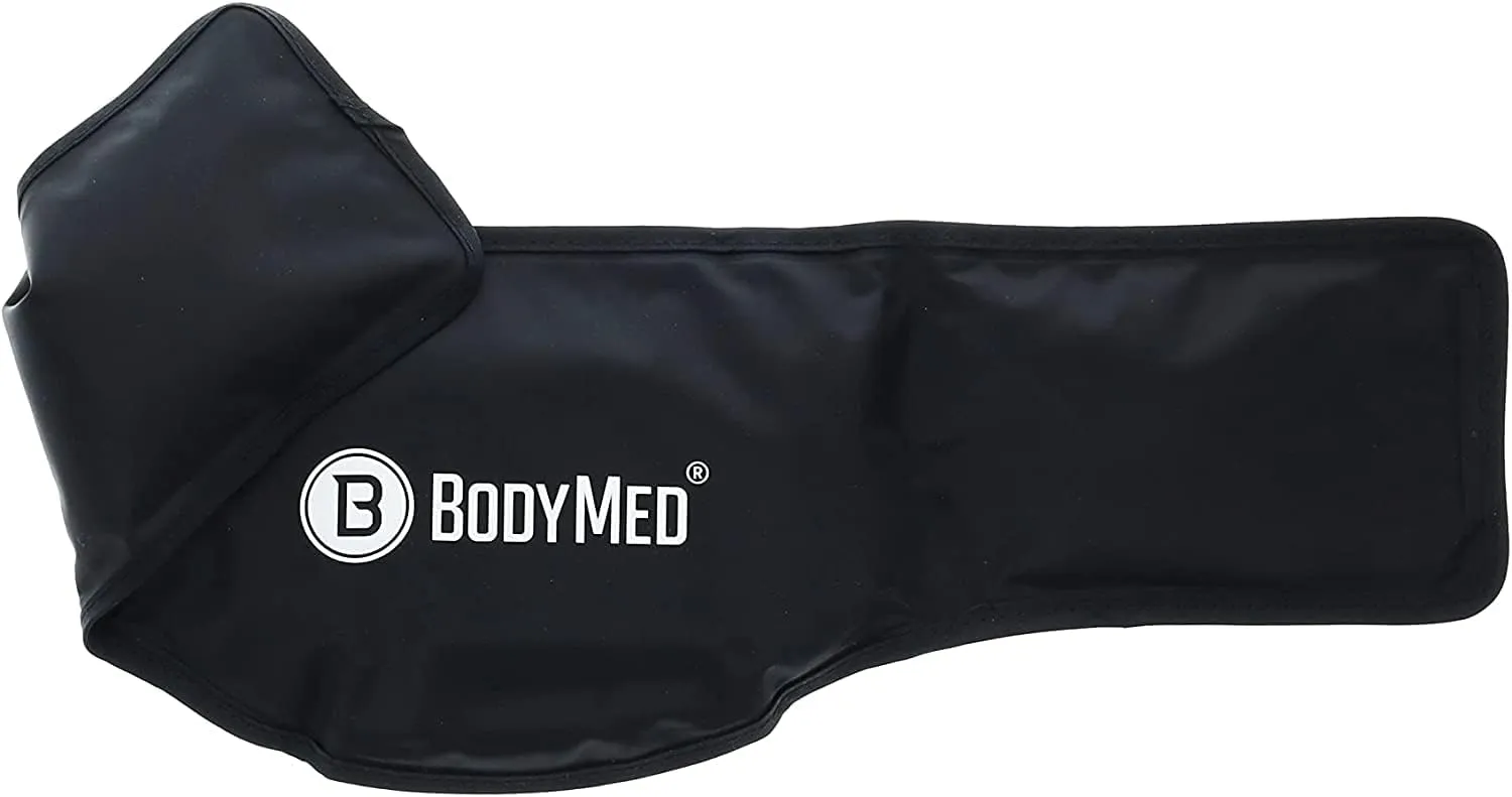 BodyMed Reusable Gel Ice Pack Cold Compress (2-Pack) for Neck - Professional Grade Cold Therapy for Injuries, Aches, Swelling, Bruises, Sprains - 21 in. x 6 in. (Neck Contour)