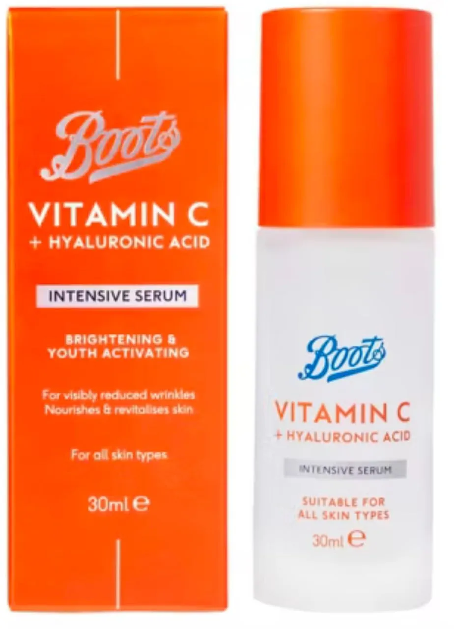 Boots Vitamin C and Hyaluronic Acid Intensive Serum, Brightening and Youth Activating, 30ml, All Skin Types