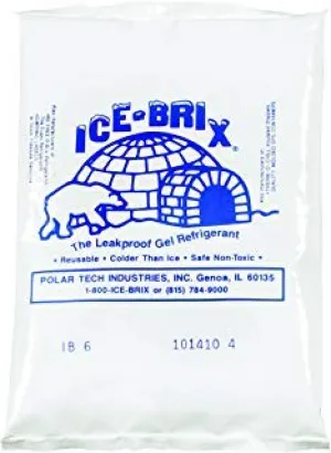 Boxes Fast BFIB6BPD Ice-Brix Cold Gel Pack, 5 1/2" x 4" x 3/4", 6 oz. Reusable, Food Safe, White (Pack of 48)