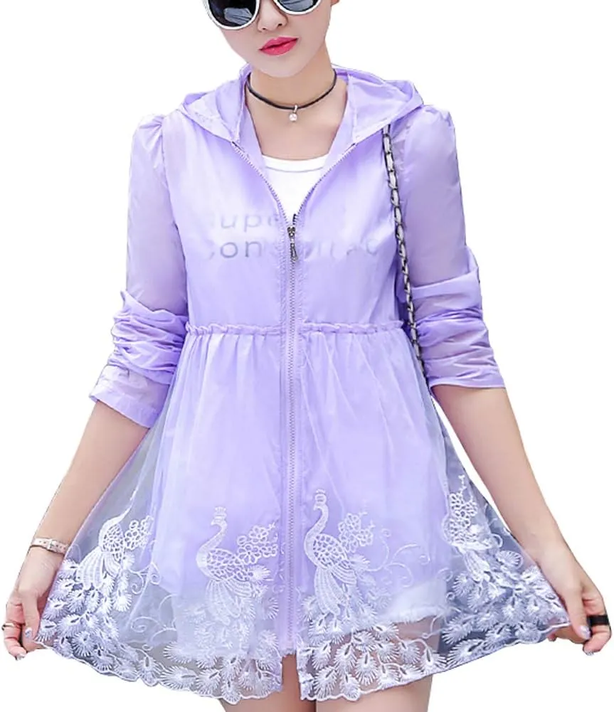Breathable Long Hooded UV Sun Protection Jacket Sunscreen Thin Beach Coat