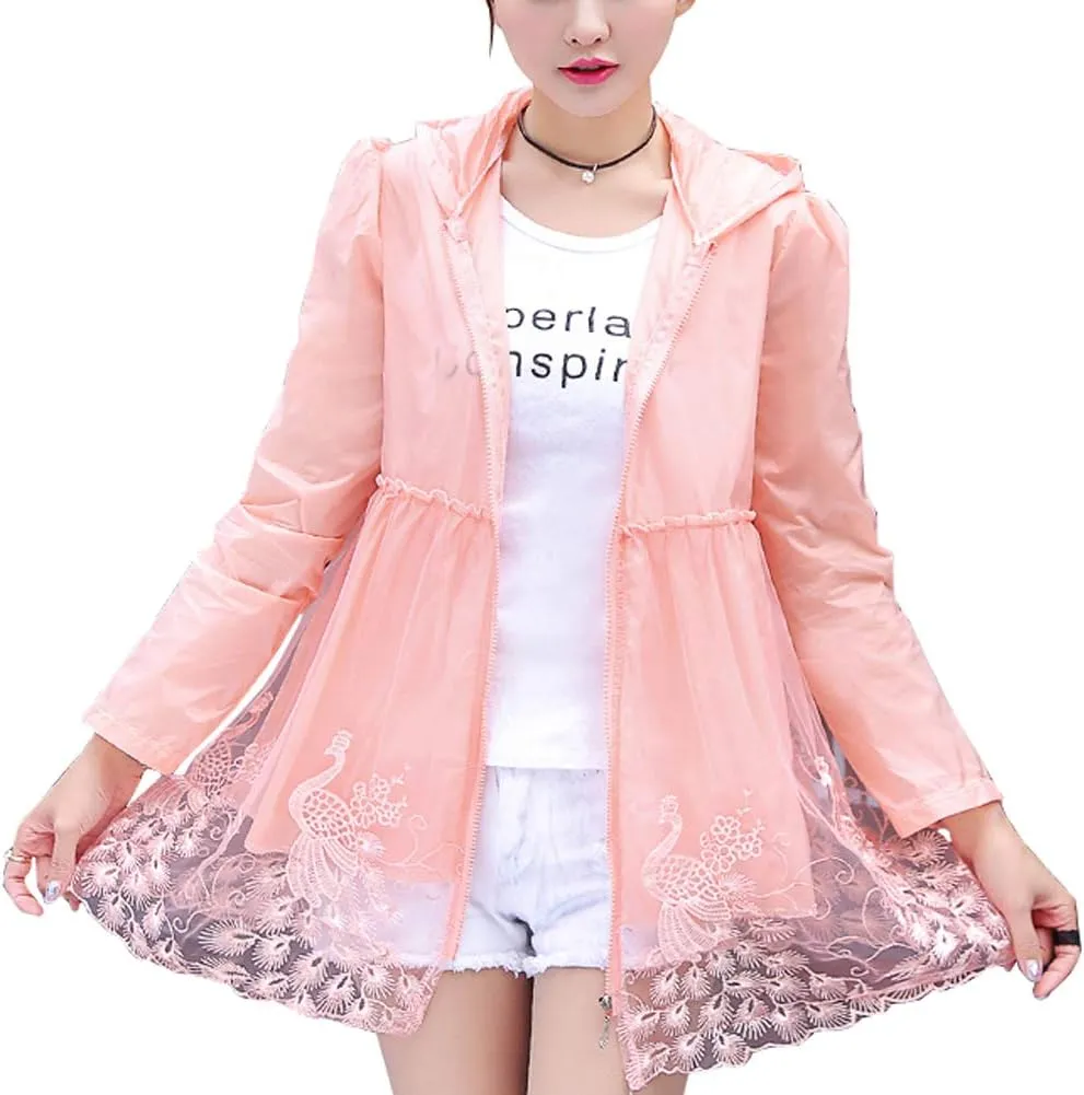 Breathable Long Hooded UV Sun Protection Jacket Sunscreen Thin Beach Coat