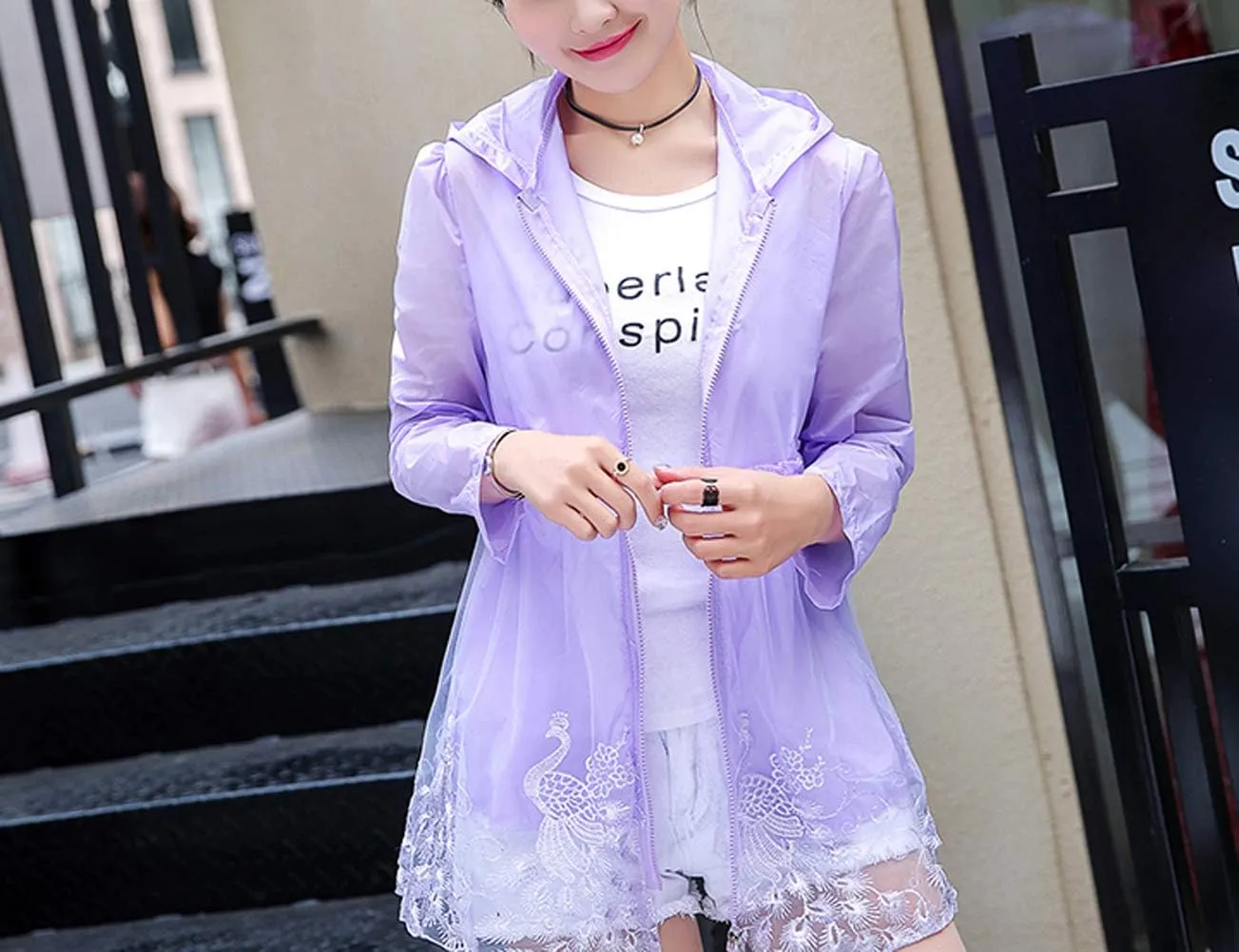 Breathable Long Hooded UV Sun Protection Jacket Sunscreen Thin Beach Coat