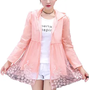 Breathable Long Hooded UV Sun Protection Jacket Sunscreen Thin Beach Coat