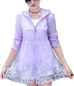 Breathable Long Hooded UV Sun Protection Jacket Sunscreen Thin Beach Coat