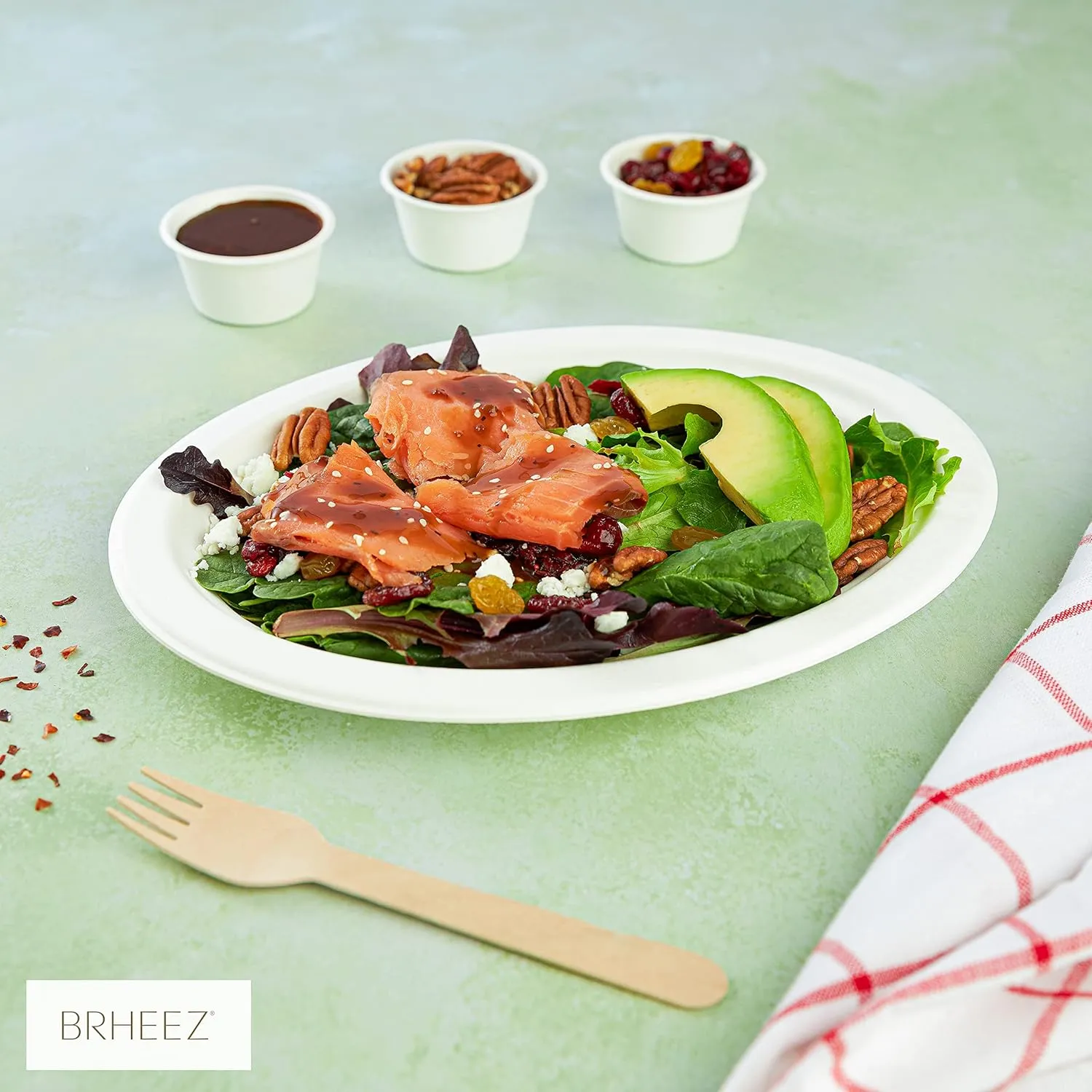 brheez Disposable Oval Dinner Plates 25 Pack (10"x12.5") Heavy Duty Better Than Paper Plates Natural, Compostable Disposable Platters, Large Oval - Heavy Duty