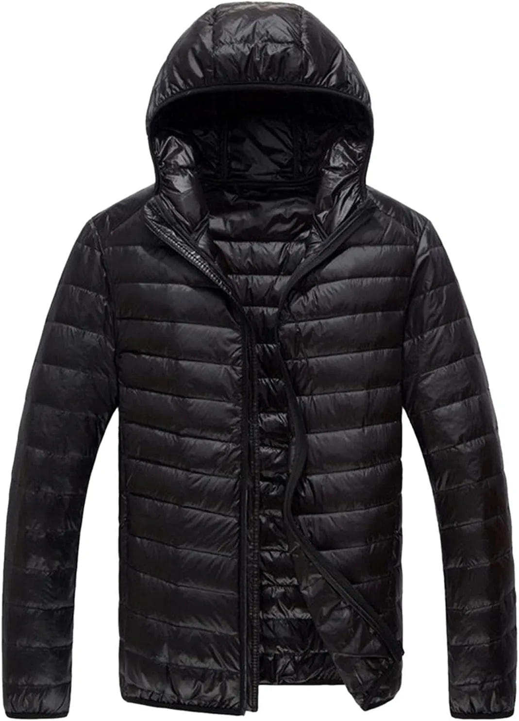 Bubble Jacket For Men With Hood Light Padded Packable Puffer Jacket Hooded Zip Up Lightweight Quilted Down Coat