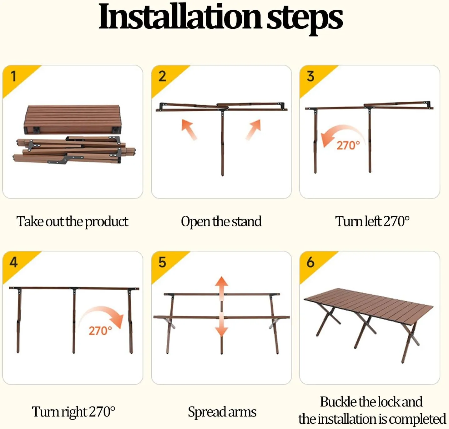 Camp Tables Portable Foldable, Carbon Steel Sturdy Folding Table, Dining Table for Cooking, Camp, Travel, BBQ, Party, 60cm/23.6in
