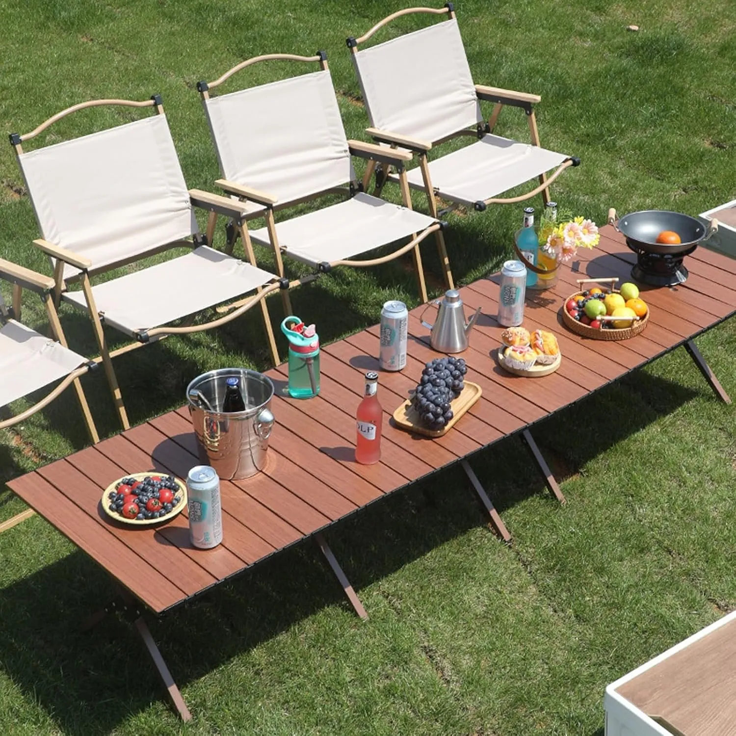 Camp Tables Portable Foldable, Carbon Steel Sturdy Folding Table, Dining Table for Cooking, Camp, Travel, BBQ, Party, 60cm/23.6in