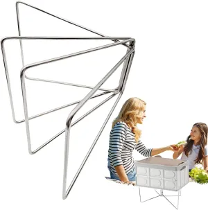 Camping Bag Stand - Camping Cooler Stand, Outdoor Camping Box Stand Anti-Moisture, Anti-Moisture Quick Unfold Storage Rack with Carry Bag, Non-Slip Foldable Stainless Cooler Bucket Frame for Yard