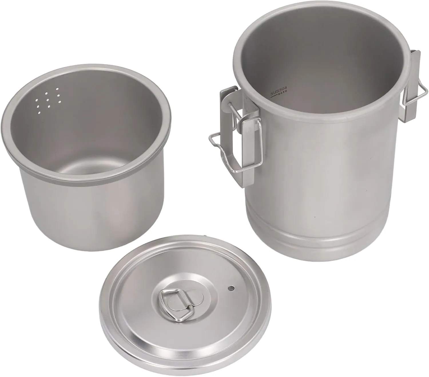 Camping Cooking Pot Stainless Steel Portable Multifunctional Cookware for Outdoor