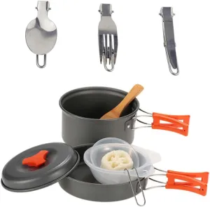 Camping Cookware Set 1 Set Picnic Pot Cooking Utensils Portable Cooking Kit for Camping Hiking and BBQ