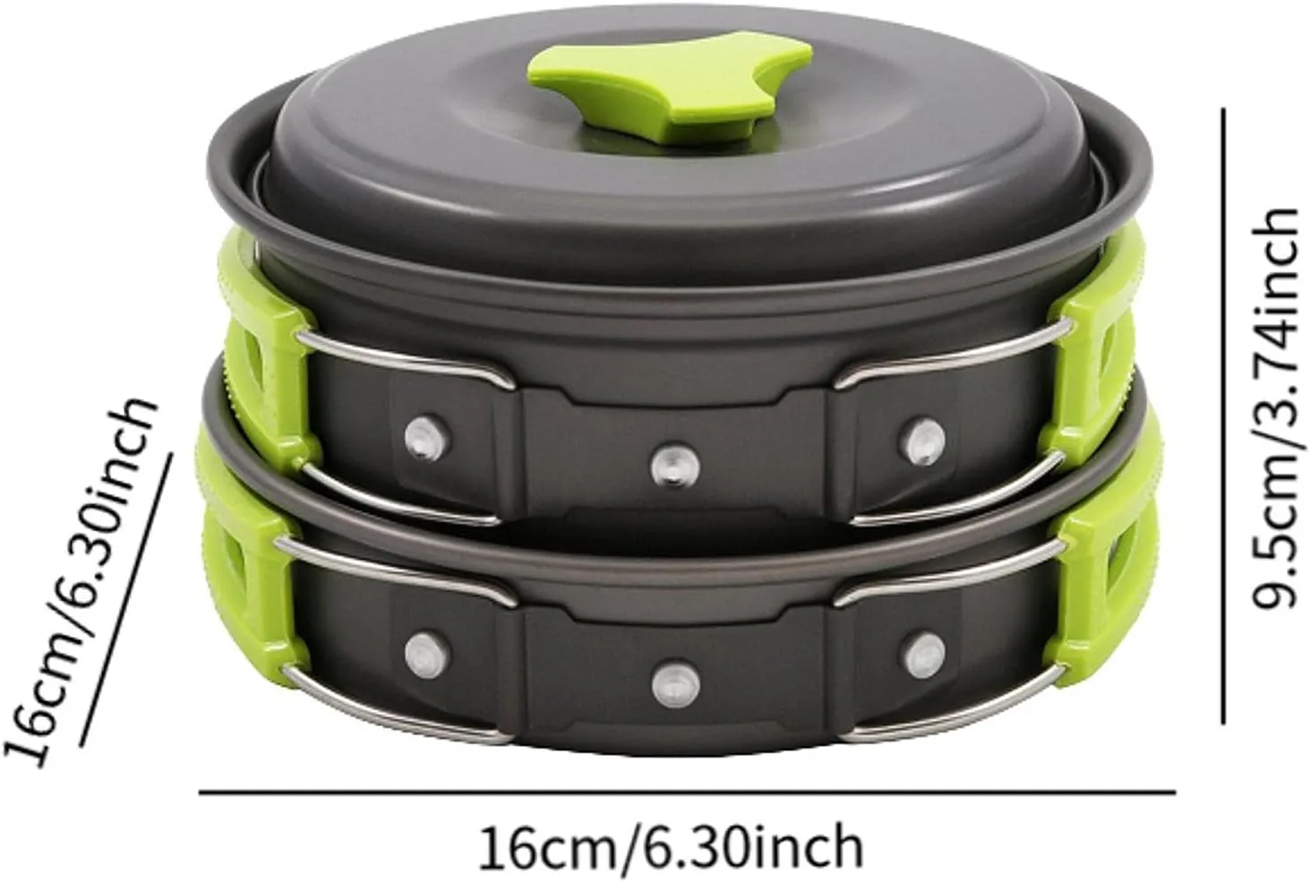 Camping Cookware Set with Pot and Pan, Aluminum Alloy Gear for Outdoor Use