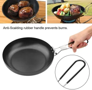 Camping Foldable Pan Outdoor Portable Pan Foldable Camping Cookware Non-Stick Pan Cooking Frying Camping Picnic Hiking Utensils