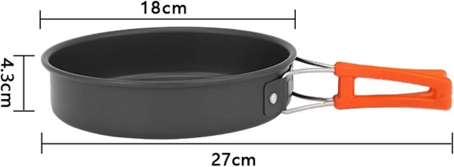 Camping Frying Pan Cookware Versatile Egg Omelette Pan Easy Clean Round Cooking Pot Skillet for Outdoor Backpacking Travel, M