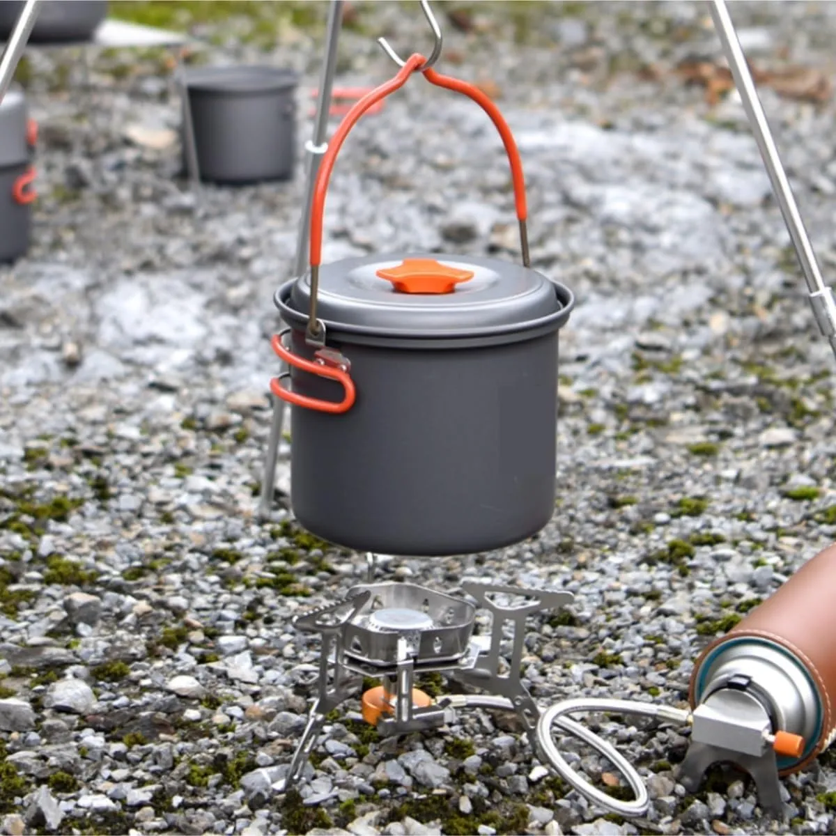 Camping Kitchen Utensil Camping Hanging Pot Portable Outdoor Cooker Picnic Picnic Hiking Camping Pot for Outdoor Cooking