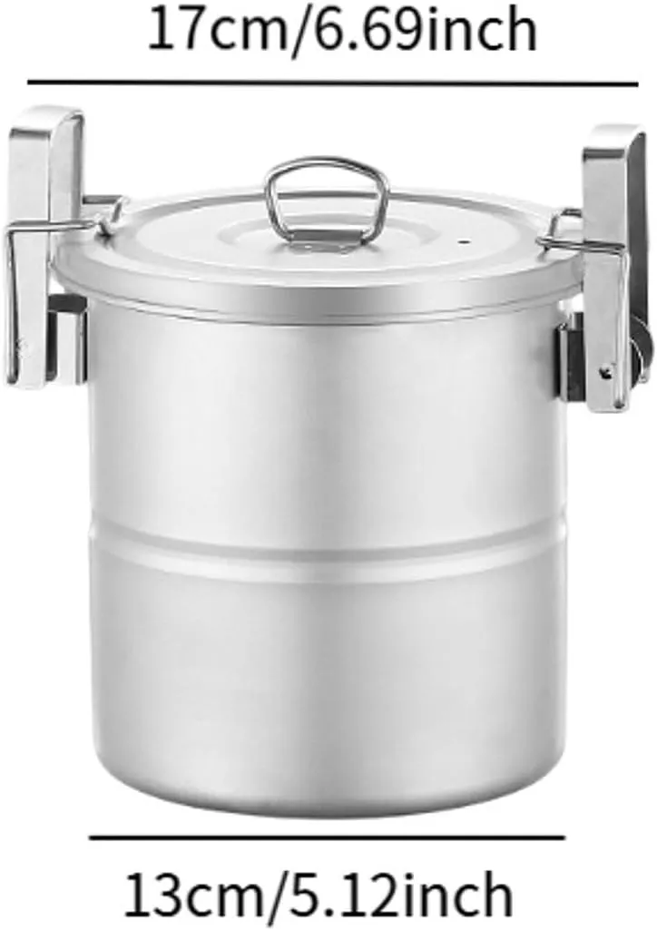 Camping Pot Camping Soup Pot Lightweight with Handle Outdoor Pot Campfire Cookware for Dinner Outdoor Survival Travel