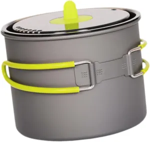 Camping Pot Cook Gear Tableware Utensils Multipurpose Camping Cookware Pot Pan for Fishing Kitchen Survival Trekking Campfire
