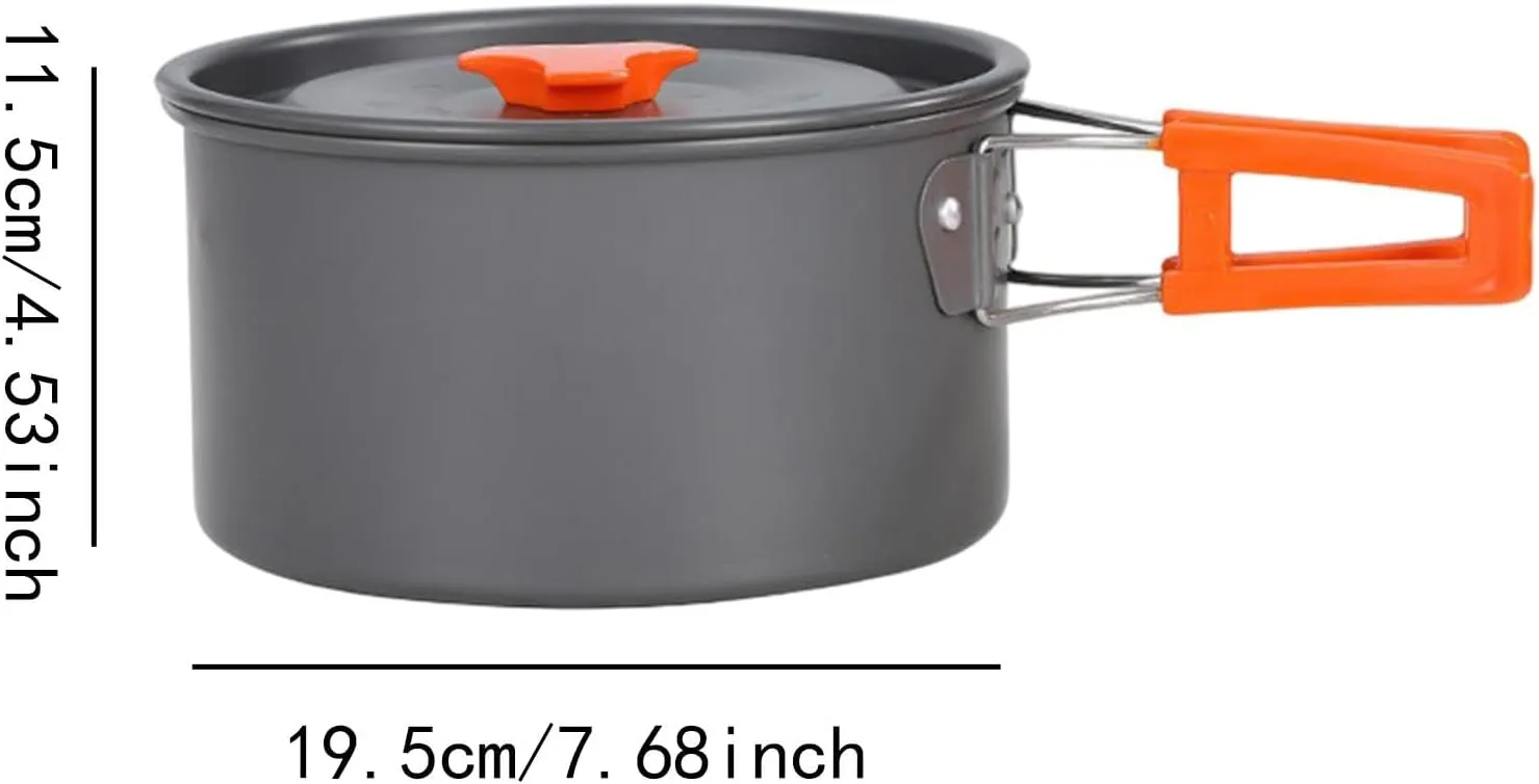 Camping Pot Cookware Compact Boiling Water Portable Camp Stockpot Saucepan for Backpacking Travel Beach Barbecue Explorers