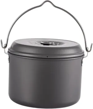 Camping Pot Pans Set 4l Large Capacity Portable Outdoor Cooking Pot Handle Non-Stick for Camping Hiking Picnic
