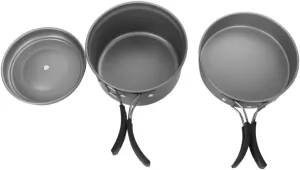 Camping Pot Set Lightweight Outdoor Cookware Multi-use Pot Pan Bowl Kit for Hiking