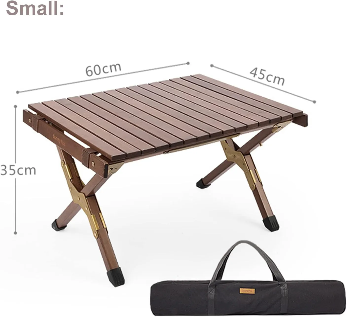 Camping Removable Solid Wood Table Portable Folding Roll Up Table Outdoor Picnic Multipurpose Foldable Ultralight Beach Table in a Bag