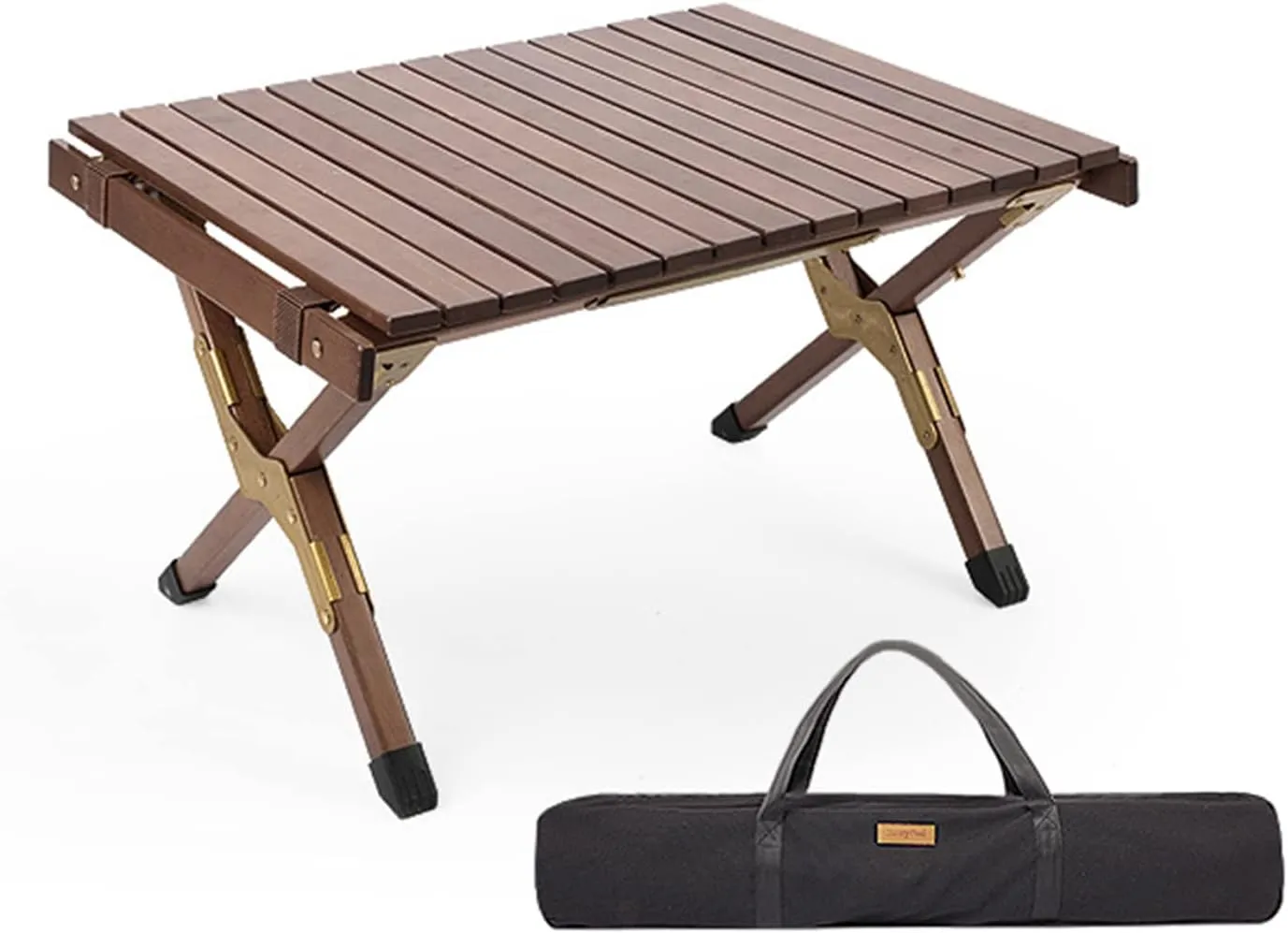 Camping Removable Solid Wood Table Portable Folding Roll Up Table Outdoor Picnic Multipurpose Foldable Ultralight Beach Table in a Bag