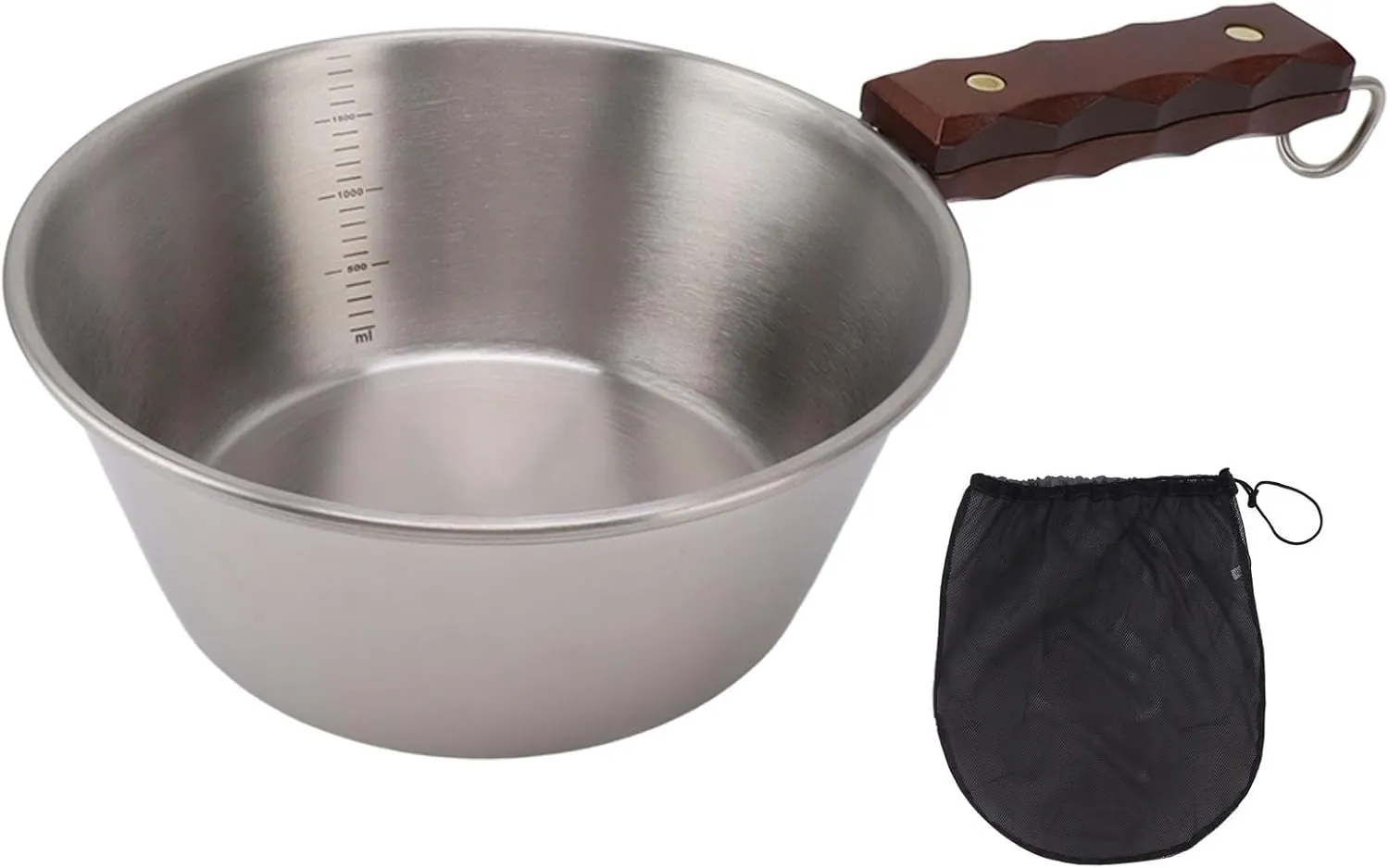 Camping Skillet, Stainless Steel Camping Frying Pan Non Stick Camping Cookware Fry Pan for Backpacking Hiking Outdoor Cooking (Silver)