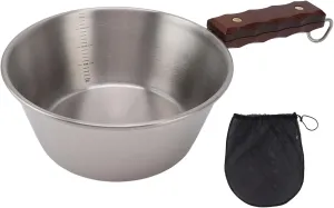 Camping Skillet, Stainless Steel Camping Frying Pan Non Stick Camping Cookware Fry Pan for Backpacking Hiking Outdoor Cooking (Silver)