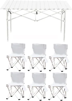 Camping Table Chairs Portable Outdoor Folding Table and Chair Set, Ultra-Light and Durable Aluminum Alloy Picnic Table, Suitable for Car Travel Beach Fishing (Color : Package 4)