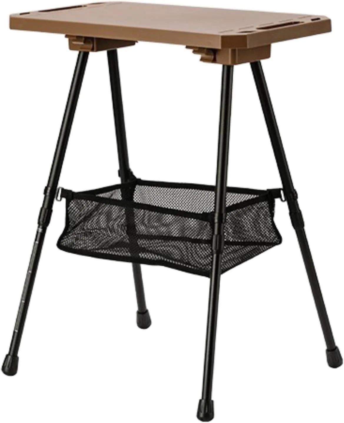 Camping Table Folding Portable Furniture Desk with Mesh Pocket with Adjustable Legs for Garden Trips Backpacking Backyard, Khaki